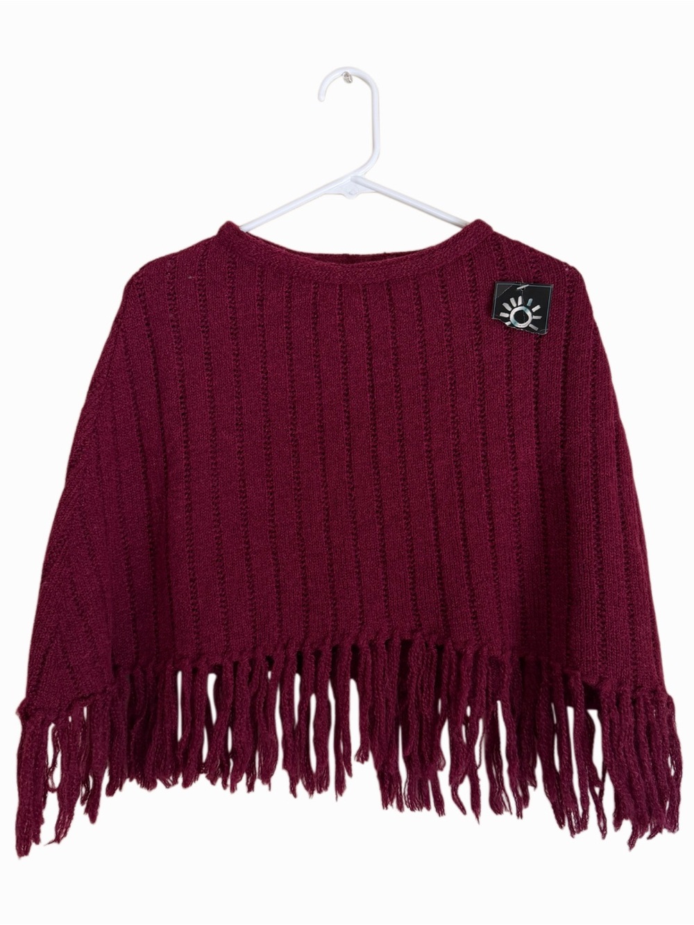 Deadstock ‘90s-‘00s No Boundaries Maroon Wool Poncho
